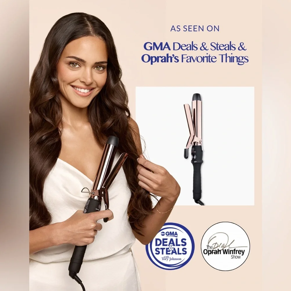 Bombay Hair 1.25” Titanium Curling Iron Rose Gold Dual Voltage 32mm